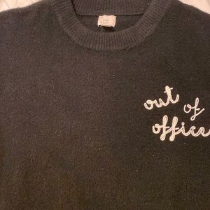 Gently Used Target Women’s Crewneck “Out of Office” Sweater Black & Cream